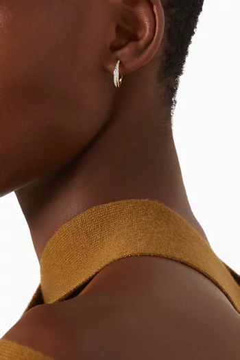Twist Pavé Diamond Hoop Earrings in 10kt Gold