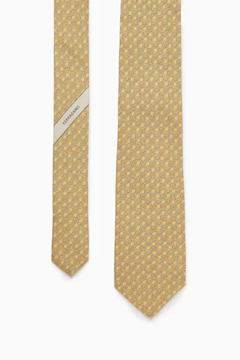 Gancini Tie in Silk Jacquard