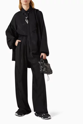 Bal Diagonal Allover Cocoon Shirt in Viscose-jacquard