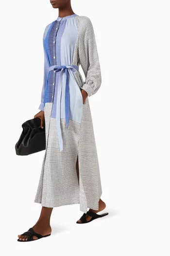Makeda Button-up Maxi Dress in Cotton