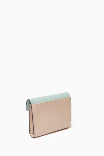 Colour-blocked Wallet in Saffiano Leather