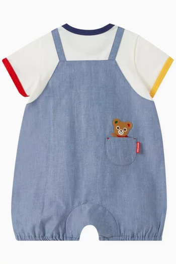 Overall-and-T-shirt Set in Cotton