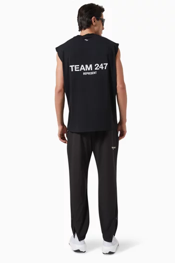 تي شيرت بلا أكمام بقصة فضفاضة وطبعة Team 247 جيرسيه