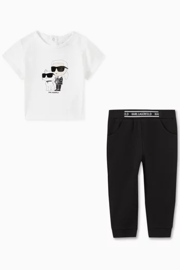 Logo-print T-shirt & Leggings Set in Cotton
