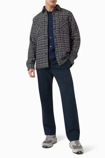 Eden Check Whiting Overshirt in Cotton