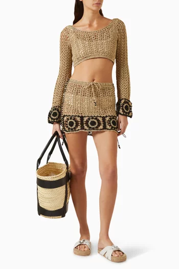 Meher Clam Cropped Top in Crochet
