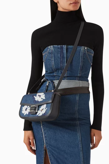 Medium Katy Shoulder Bag in Embellished Denim