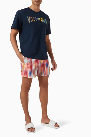 Ikat Flowers Ultra-light Swim Shorts in Recycled Polyester
