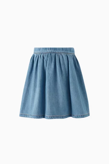 Rhinestone-embellished Skirt in Denim