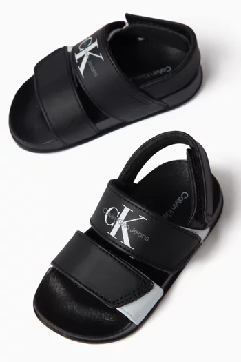 Logo Sandals in Faux-leather