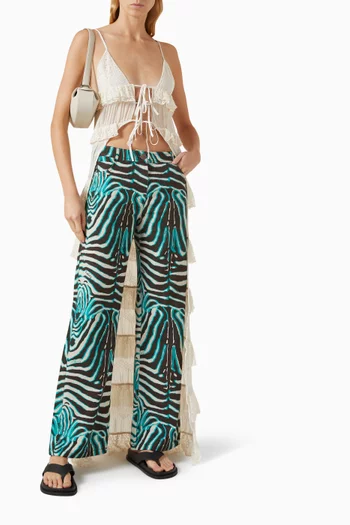 Essie Zebra-print Pants in Cotton-blend