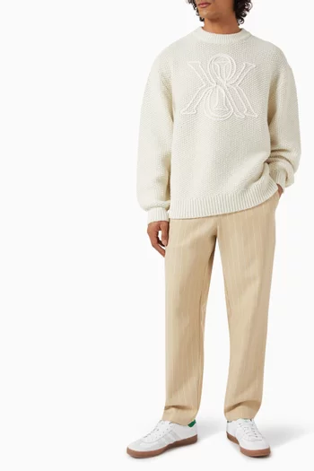 Ryan Crest Sweater in Wool Blend Knit