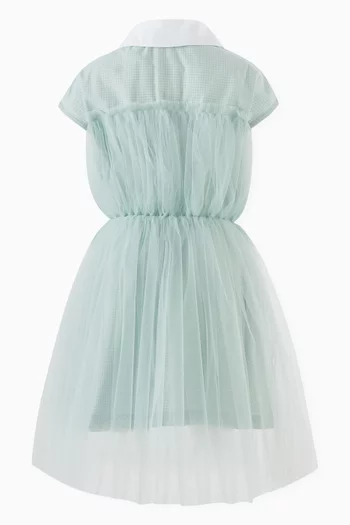 Button-up Midi Dress in Tulle