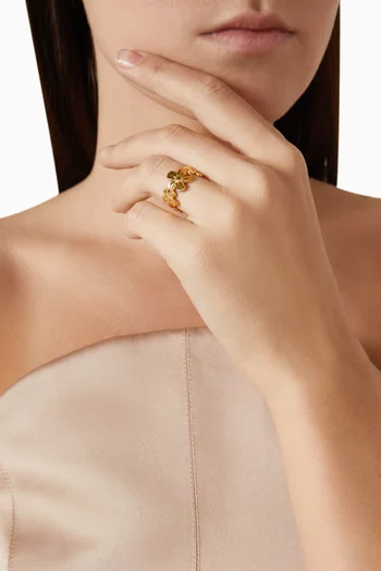Dainty Daisy Open Ring in 18k Gold-plated Stainless Steel