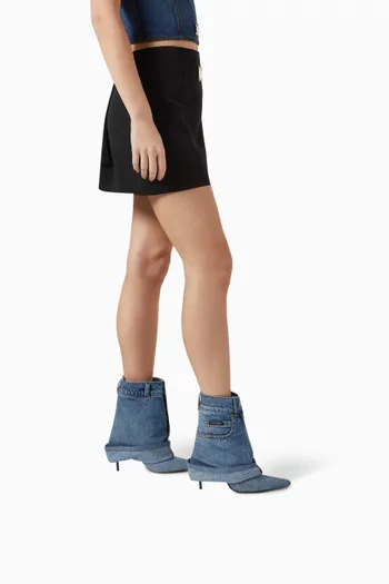 Lollo 105 Ankle Boots in Denim Patchwork