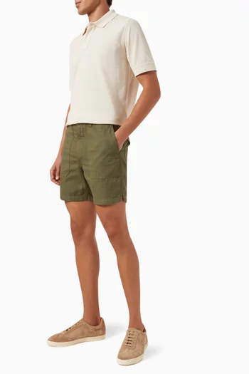 Herringbone Shorts in Cotton & Linen