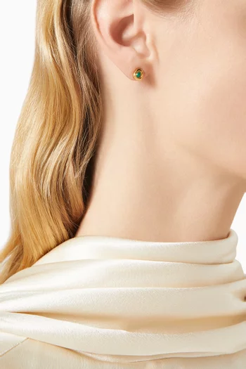 Molten Gemstone Stud Earrings in 18kt Recycled Gold-vermeil