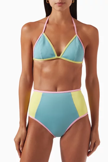 The Neo Tri Bikini Top in Neoprene