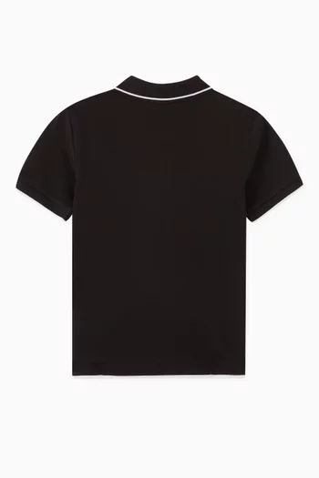 Logo Collar Polo Shirt in Cotton-stretch Piqué