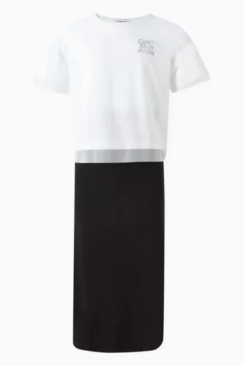 Logo Maxi Skirt in Cotton-jersey