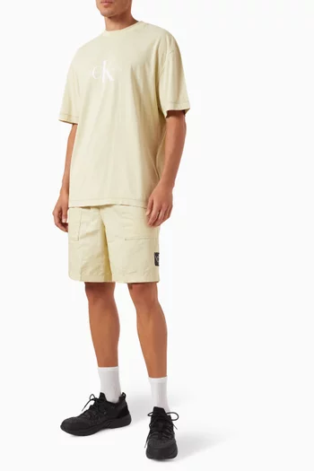 Logo Shorts in Cotton-linen
