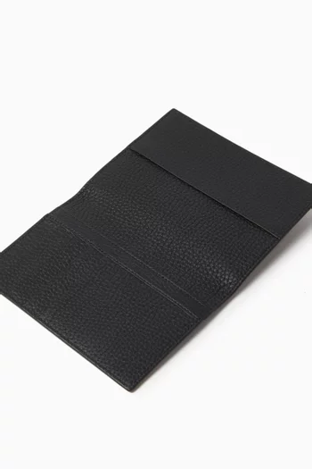 Logo-embossed Passport Holder in Leather