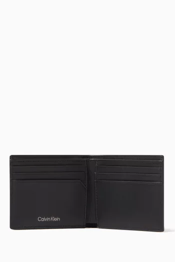 Modern Bar Bifold 6Cc Wallet in Leather
