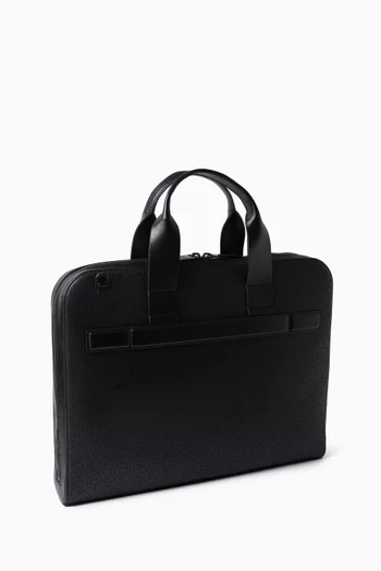 Modern Slim Logo Laptop Bag in Faux Leather