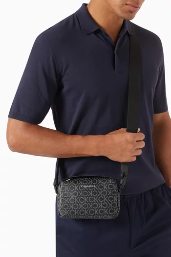 Monogram Crossbody Bag in Faux-leather
