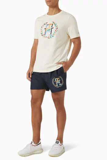 Medium Logo Print Swim Shorts in Recycled Polyester