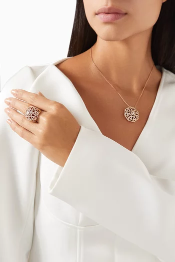 Sarab Turath Diamond & Agate Ring in 18kt Rose Gold