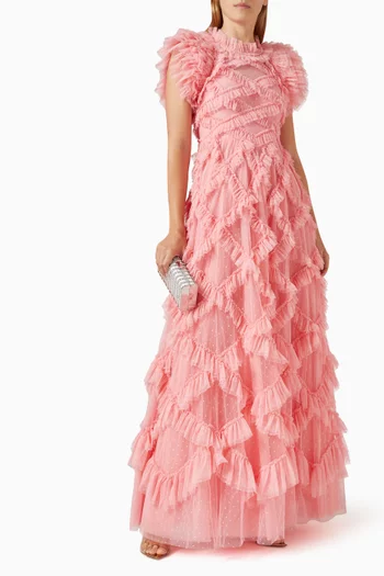 Genevieve Ruffled Gown in Tulle
