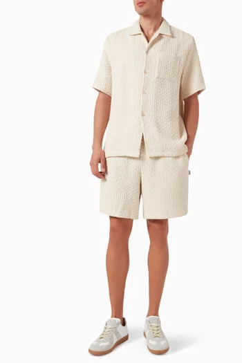 Jacquard Crochet Shirt in Cotton-blend
