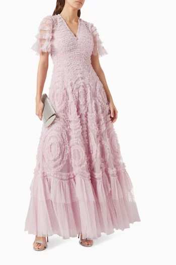 Verity Ruffled Gown in Tulle