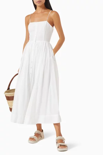 فستان صيفي متوسط الطول مزيج قطن وحرير 12 ستوريز × إيرينا جولومازدينا