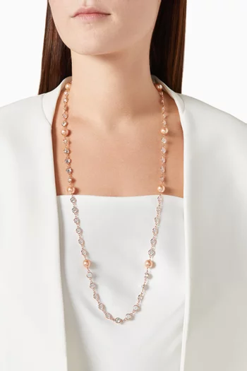 Claire Pearl Necklace in Rose Gold-plated Brass