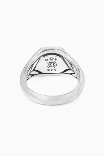 Streamline® Onyx Signet Ring in Sterling Silver, 14mm