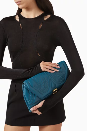 Lotus Clutch Bag in Leather