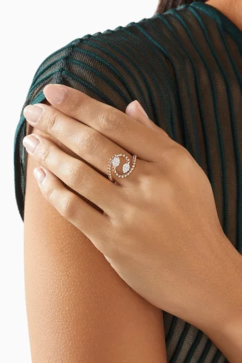 Snake Diamond Ring in 18kt Rose Gold