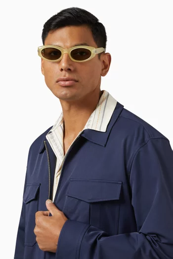 نظارة شمسية ماس واي سي 8 بإطار بيضاوي أسيتات للجنسين