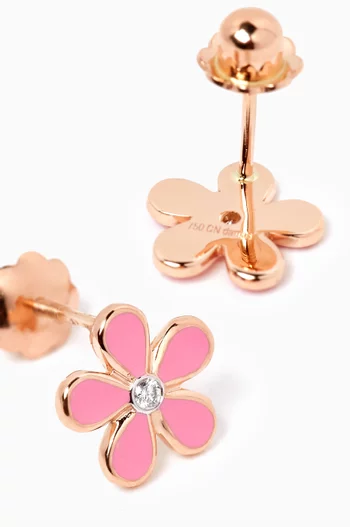 Ara Bambi Diamond Flower Earrings in 18kt Rose Gold