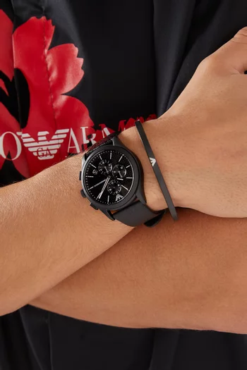 Paolo Chrono Watch & Bracelet Set in Leather