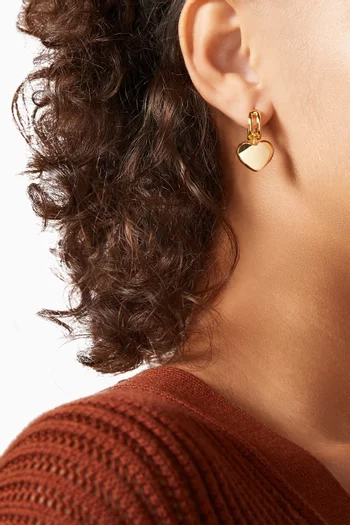 Puffy Heart Huggie Earrings in 14k Gold-dipped Brass