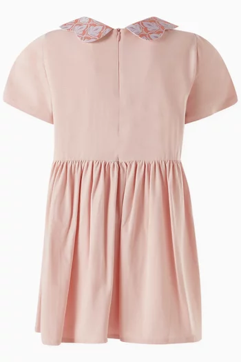 Scalloped Collar Dress in Cotton-jersey