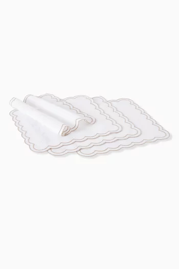 Double Scallop Napkin in Linen, Set of 4