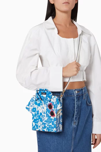 Playa-print 3D Shirt Crossbody Bag in Leather