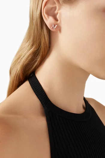 Retro 'N' Diamond Stud Earrings in 18kt Rose Gold