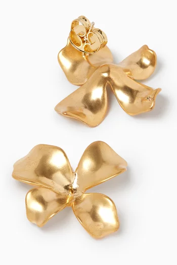 Statement Flower Stud Earrings in 14kt Gold-plated Brass