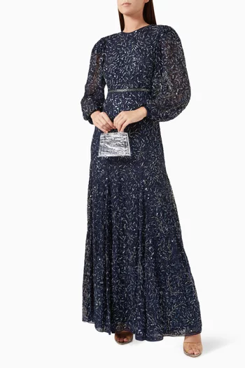 Beaded Sequin-embellished Maxi Dress