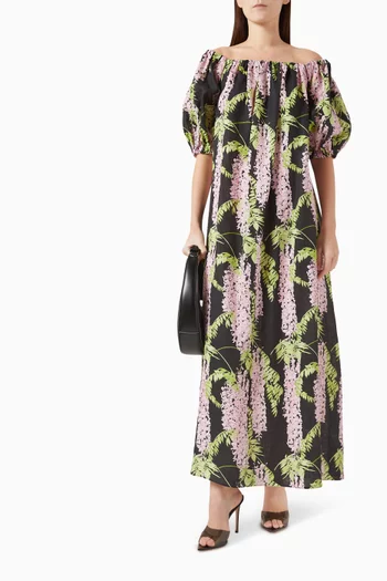 Zaza Floral-print Maxi Dress in Linen
